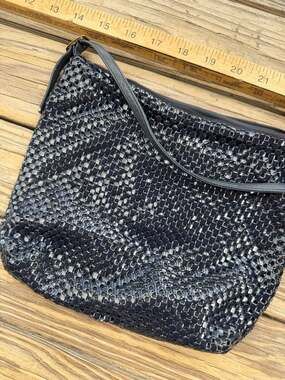 Whiting and Davis Vintage Navy Blue Mesh Shoulder Bag